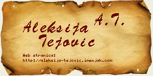 Aleksija Tejović vizit kartica